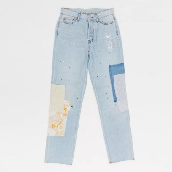 BDG Boho Patchwork High-Waist Slim Straight Jean Size 28 - Picture 5 of 15